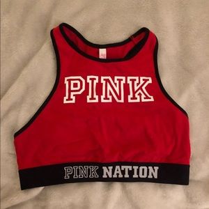 Pink sports bra